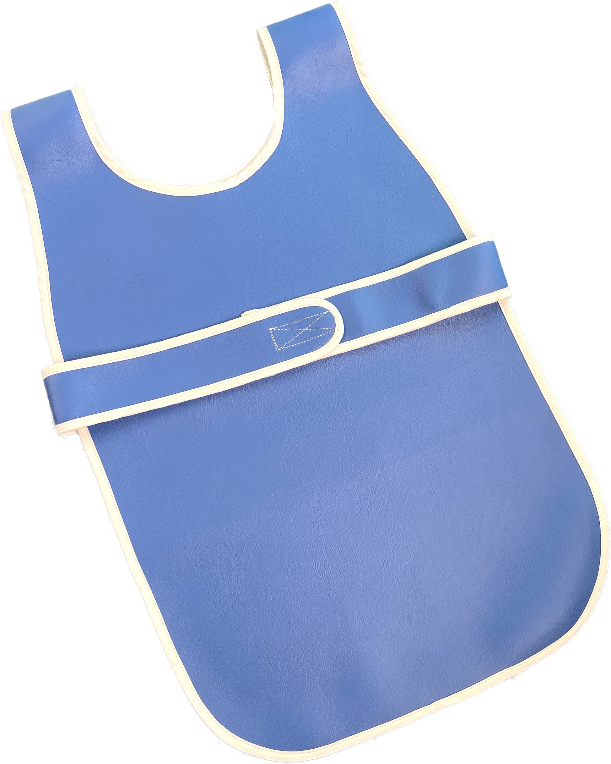 Child's blue durable washable waterproof vinyl Primary Montessori apron