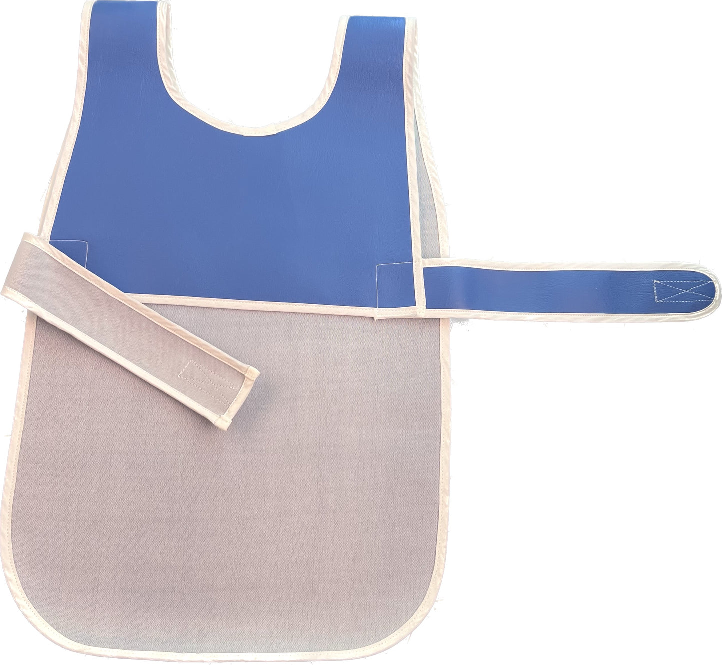 Child's blue durable washable waterproof vinyl Primary Montessori apron