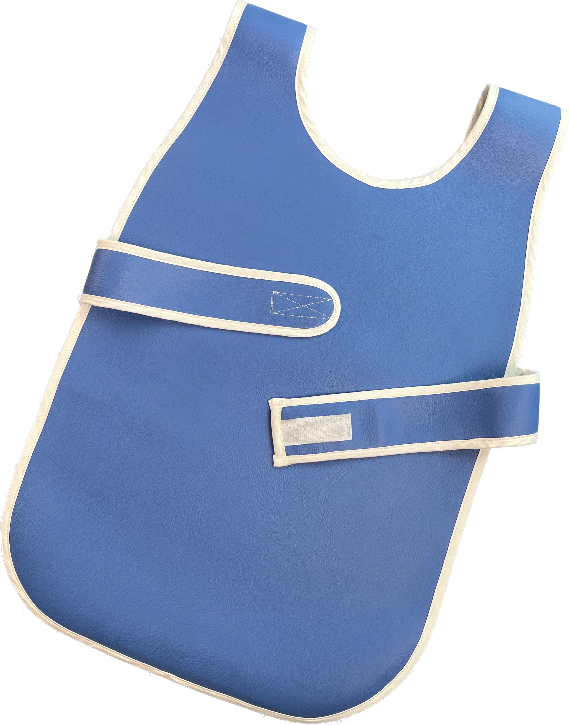 Child's blue durable washable waterproof vinyl Primary Montessori apron