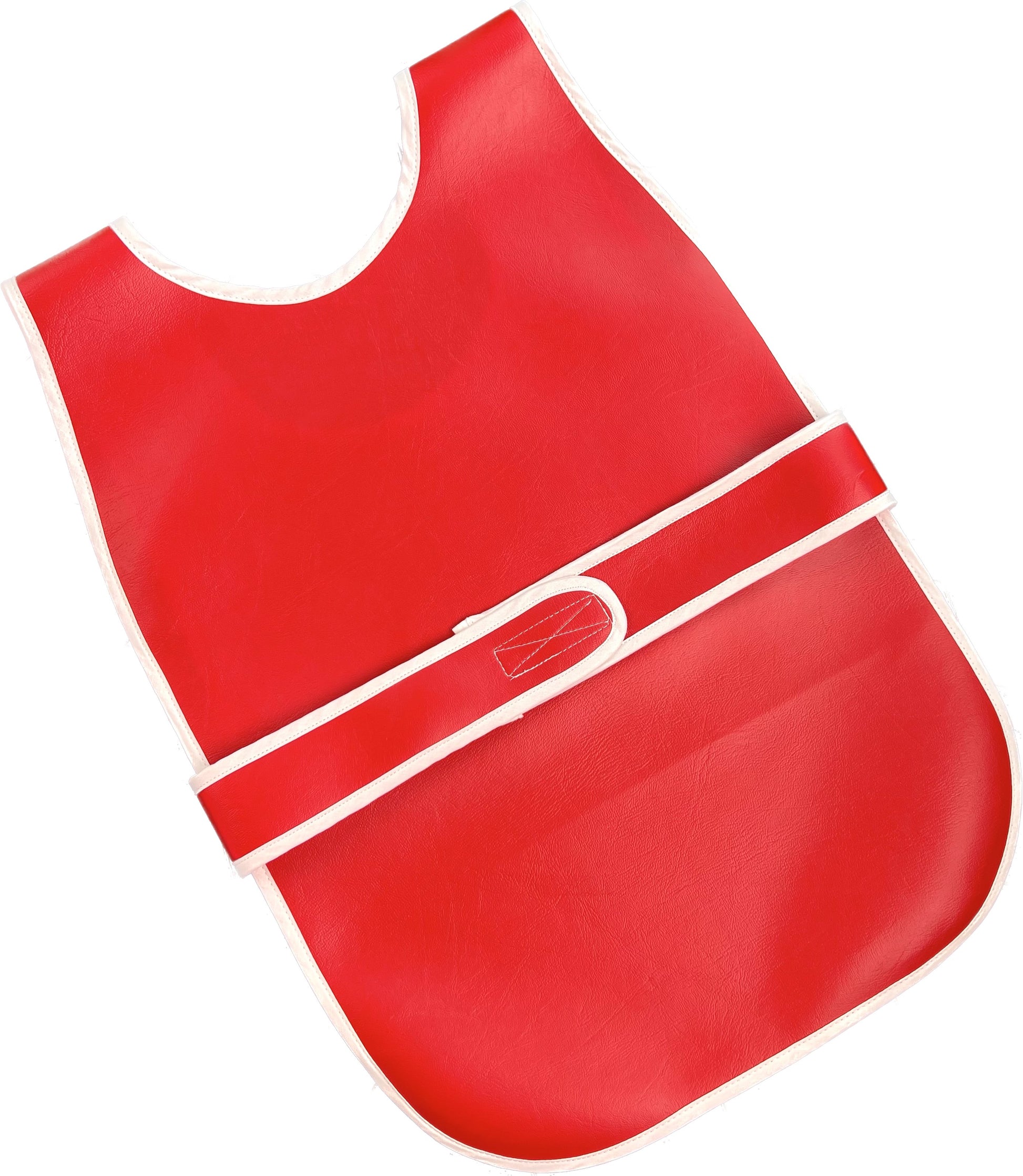 Child's red durable washable waterproof vinyl Primary Montessori apron