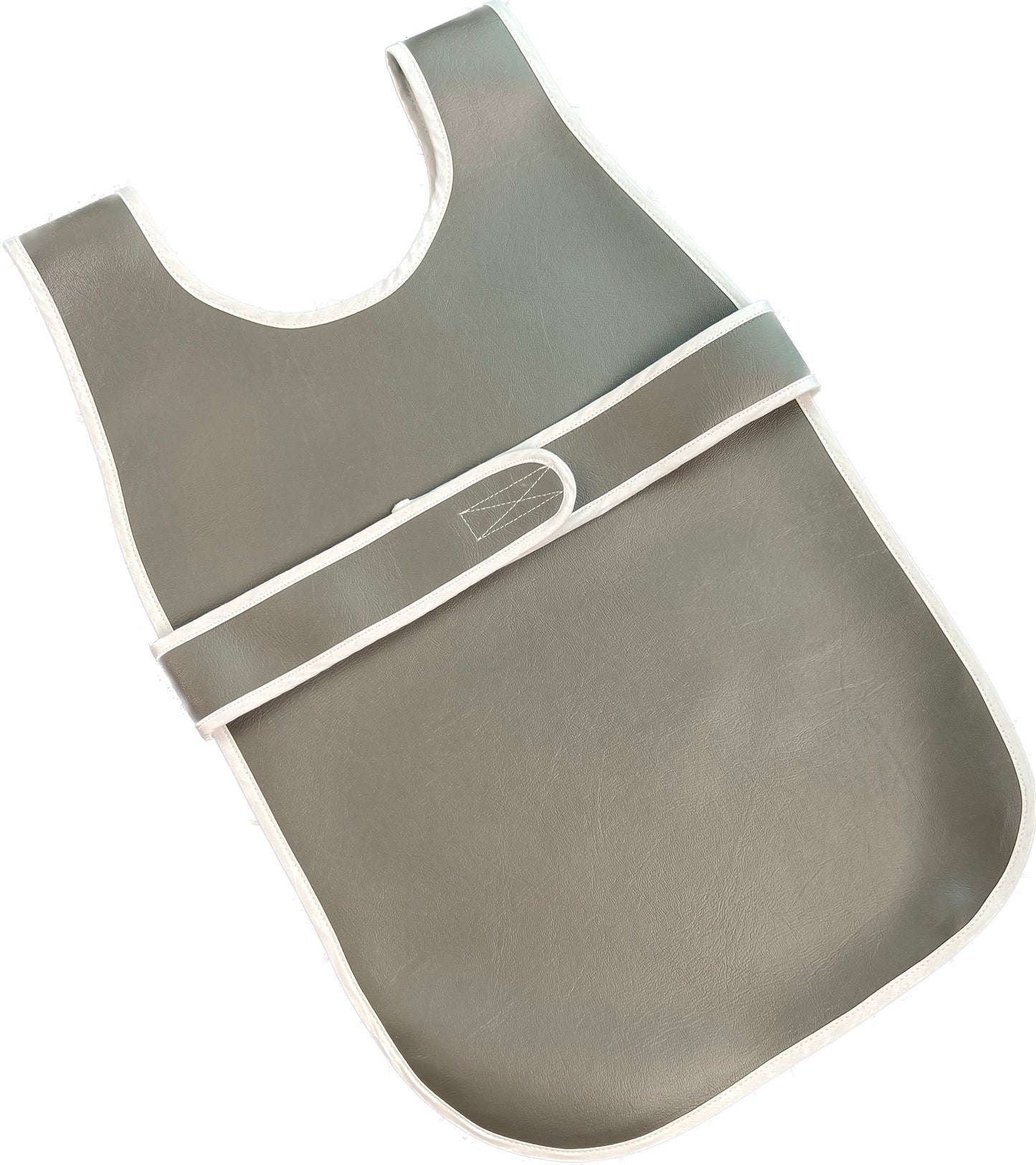 Child's gray durable washable waterproof vinyl rolled Primary Montessori apron