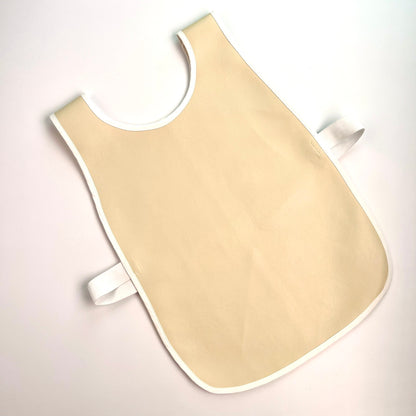 Beige Toddlers durable washable waterproof Montessori apron with elastic sides